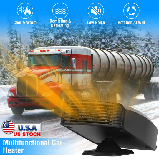 12V 150W Portable Car Heater Heating Fan 2 in 1 Defroster Defogger Demister Windshield Heater Automotive Cooling Fan with 360¡Rotating Base