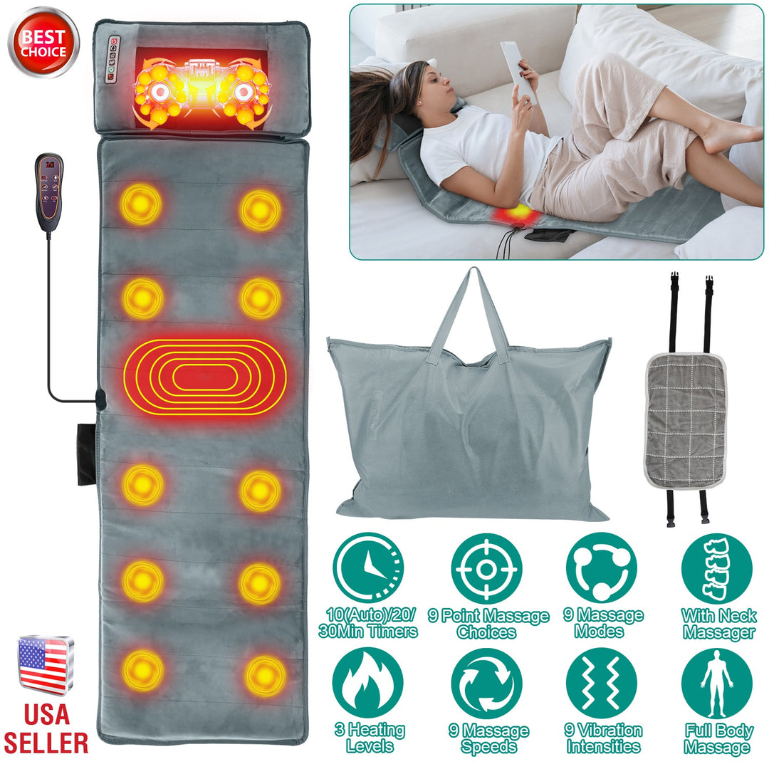 Full Body Electric Massage Mat with Heat & Vibration