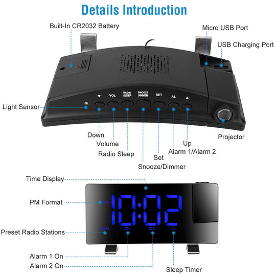 GBruno Projection Alarm Clock