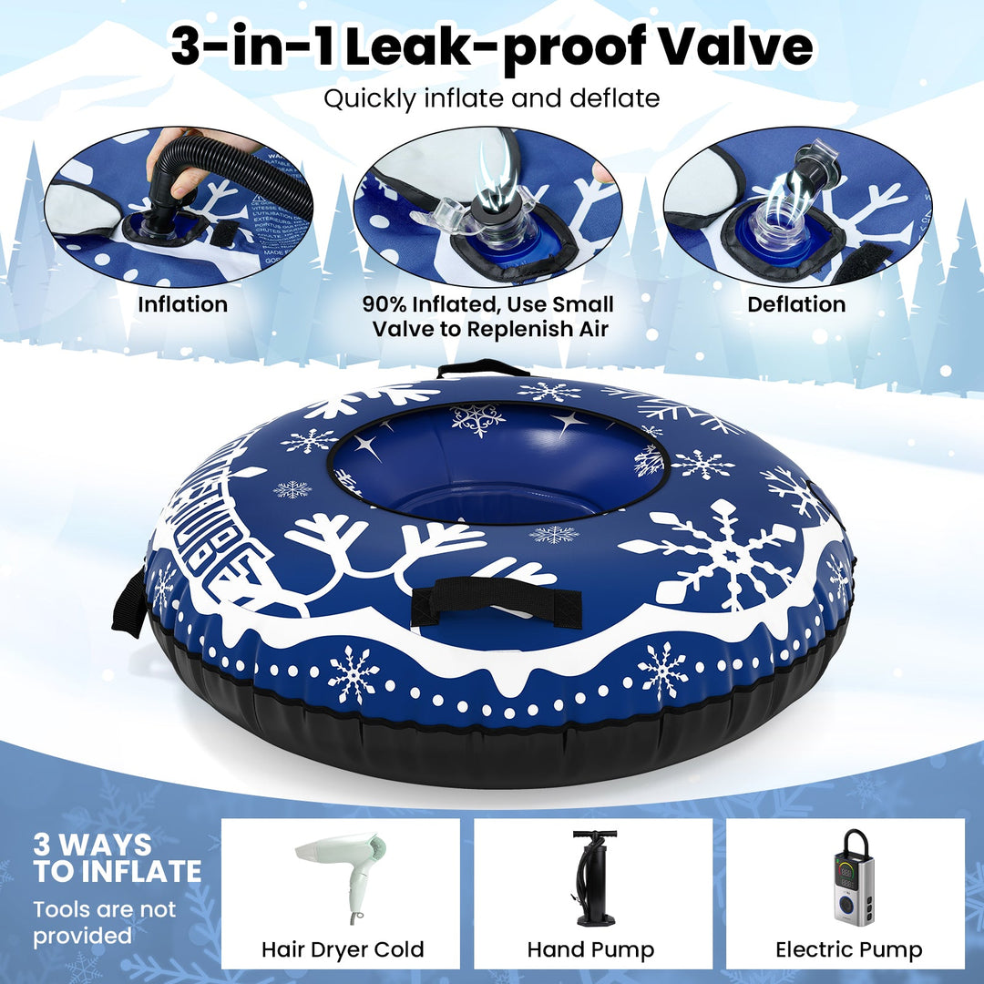 42" Heavy-duty Inflatable Snow Tube with Detachable Tow Strap