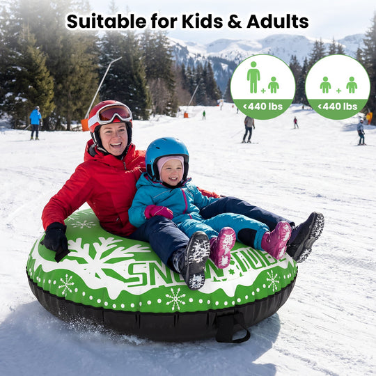 42" Heavy-duty Inflatable Snow Tube with Detachable Tow Strap