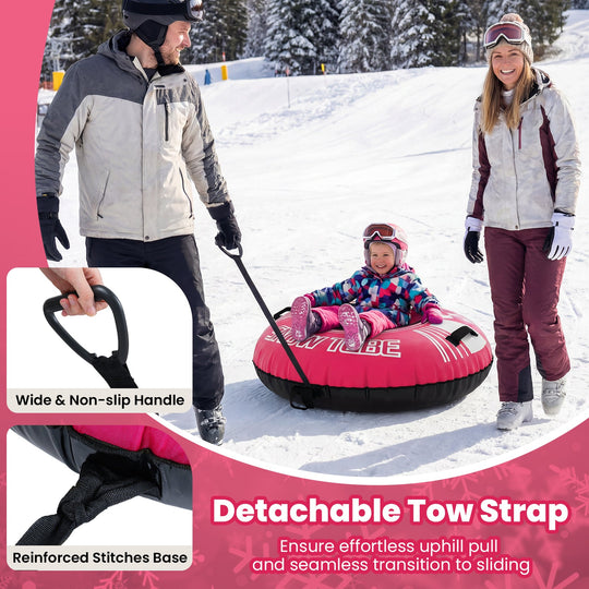 42" Heavy-duty Inflatable Snow Tube with Detachable Tow Strap