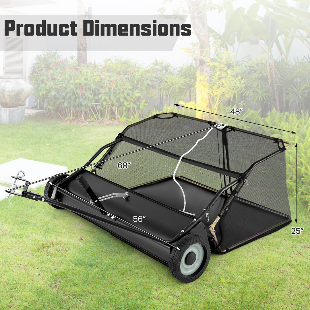 42 Inch Tow-Behind Lawn Sweeper with 26/27 Cu.FT Hopper Bag
