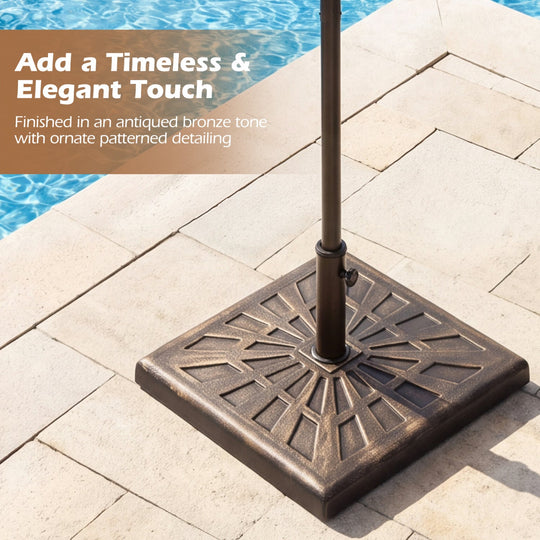 Patio Umbrella Base 42 lbs with Adjustable Knob - Bronze