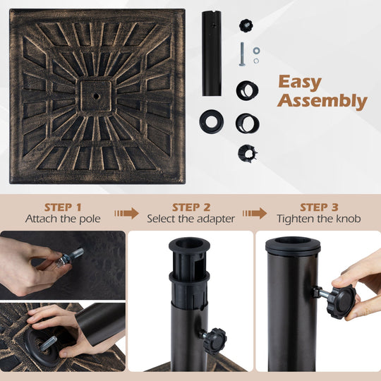 Patio Umbrella Base 42 lbs with Adjustable Knob - Bronze