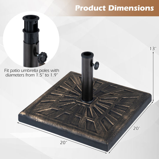 Patio Umbrella Base 42 lbs with Adjustable Knob - Bronze