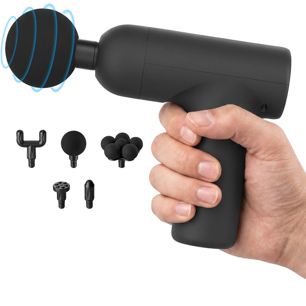 Mini Massage Gun with 6 Speeds and 5 Interchangeable Heads