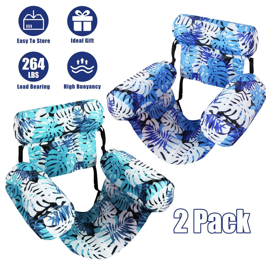 2 Pack Inflatable Pool Floats for Adult Inflatable Hammocks Floating Lounge Chairs for Party Summer Water Beach Lake Fun