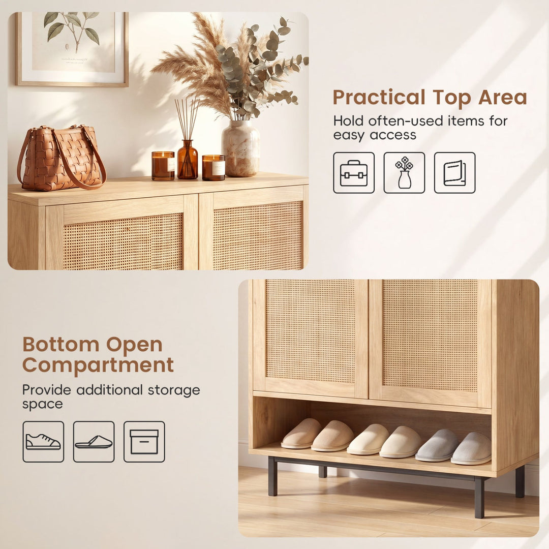 6-Tier Tall Shoe Cabinet with Double Doors - 43 Inch