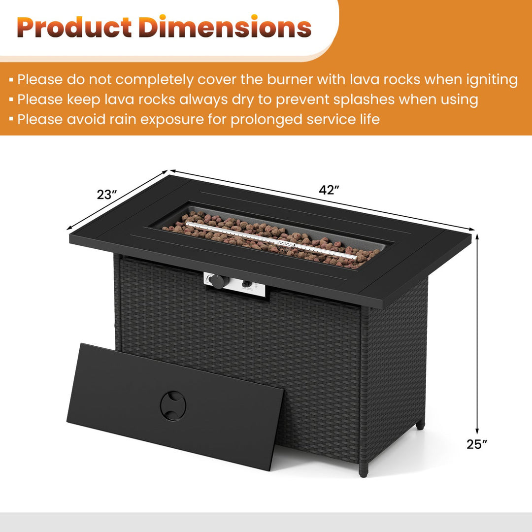 44.5" Propane Fire Pit Table with 50,000 BTU Burner