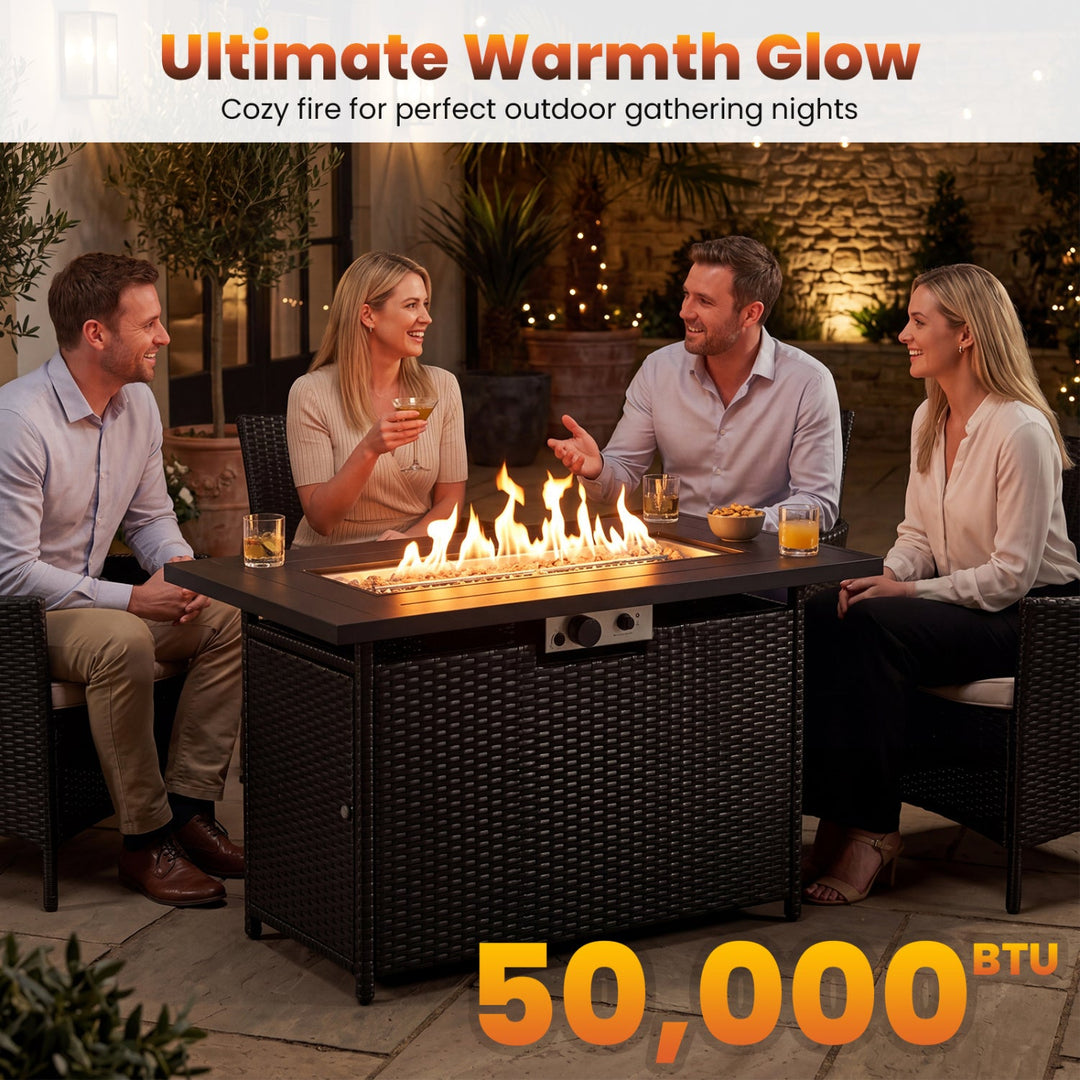 44.5" Propane Fire Pit Table with 50,000 BTU Burner