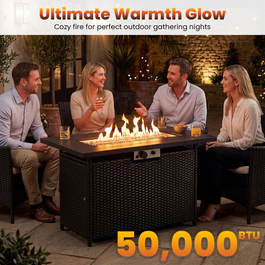 44.5" Propane Fire Pit Table with 50,000 BTU Burner