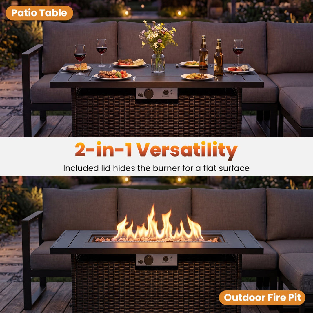 44.5" Propane Fire Pit Table with 50,000 BTU Burner