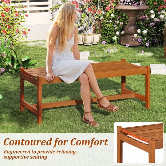 44" Patio Wood Bench Set of