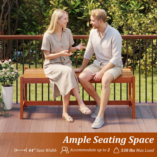 44" Patio Wood Bench Set of