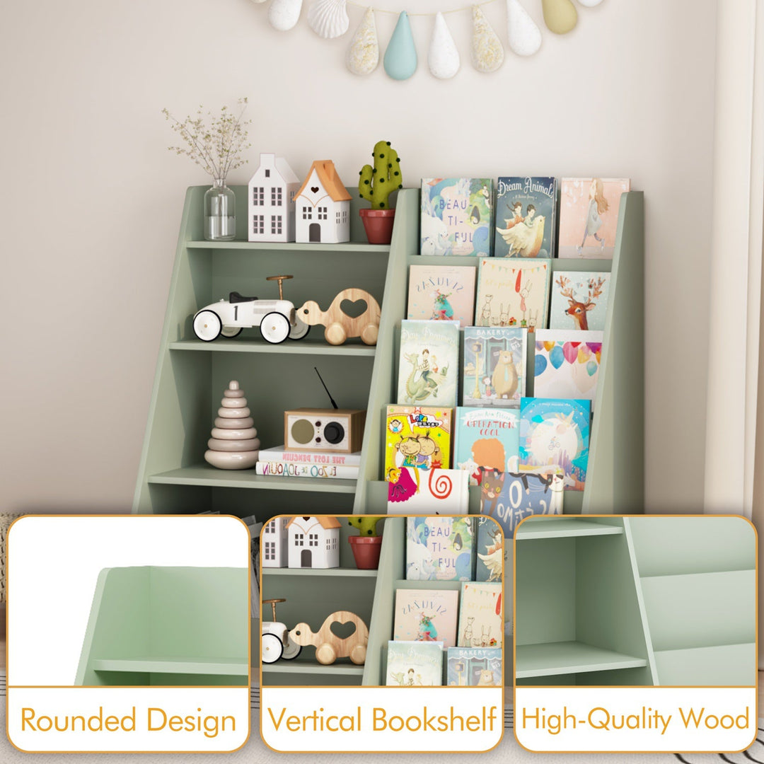 Kids Bookshelf with Toy Storage Organizer, 34.65" Multi-Tier