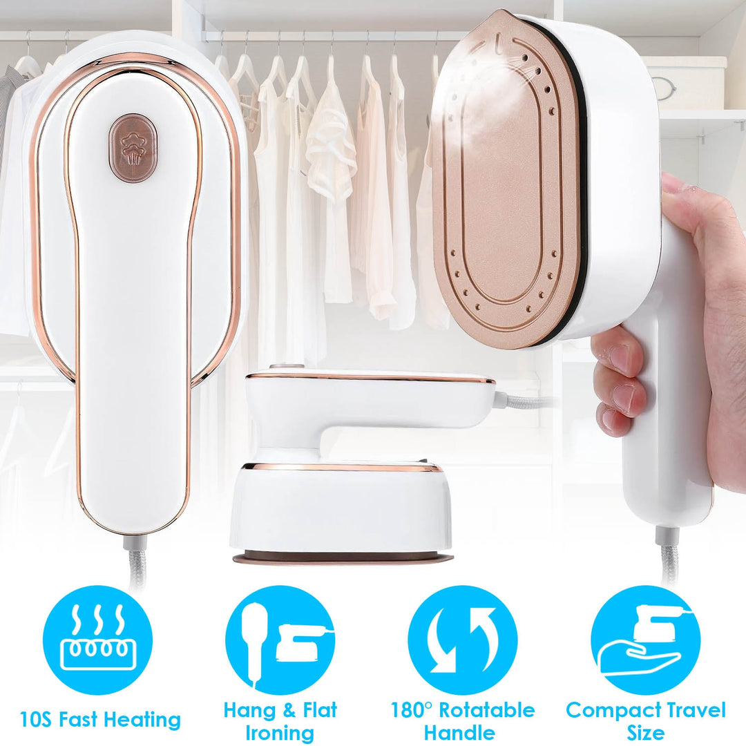 Portable Handheld Garment Steamer with 180° Rotatable Handle
