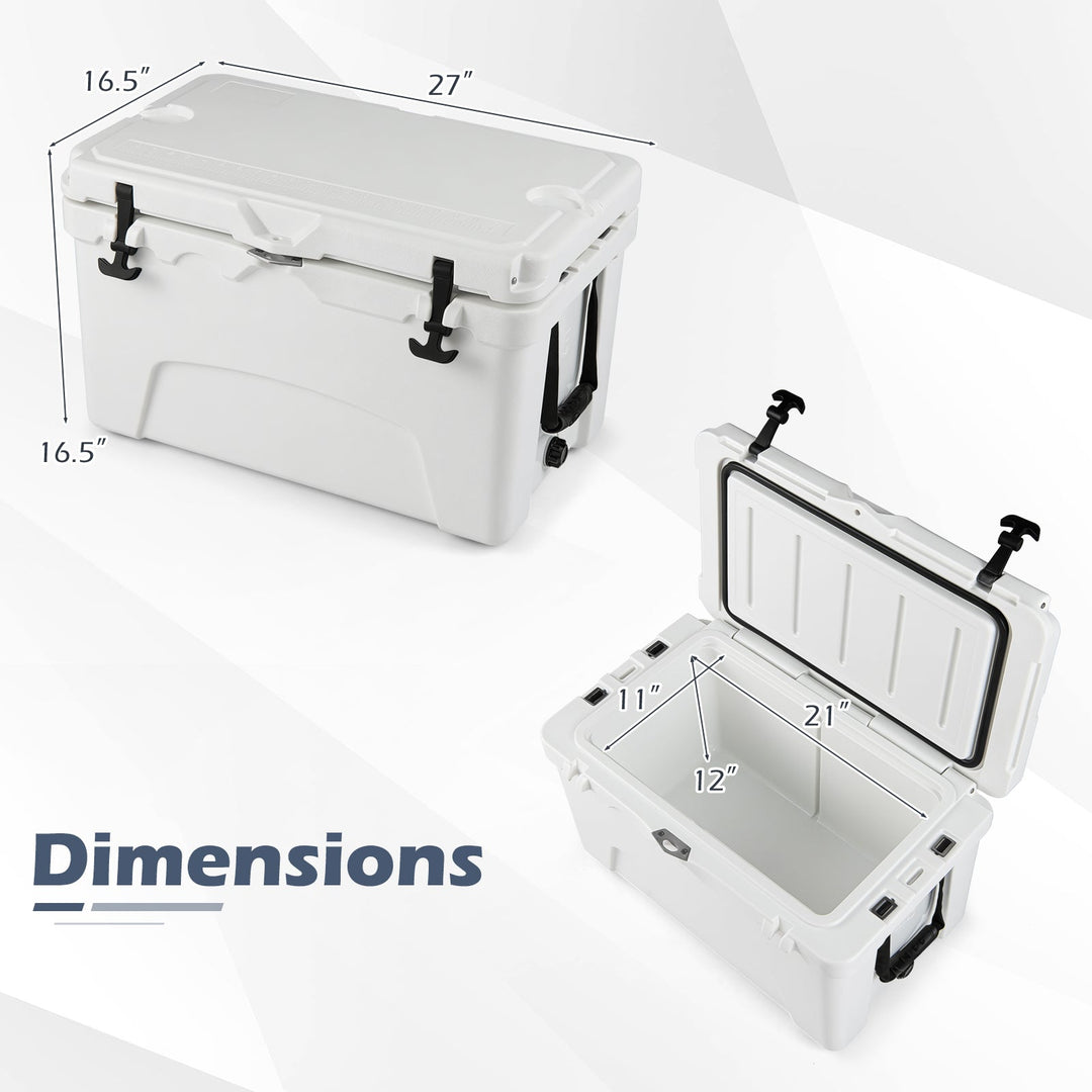 45 Quart Portable Hard Cooler Insulated Ice Chest Keeps Cool for up to 6 Days