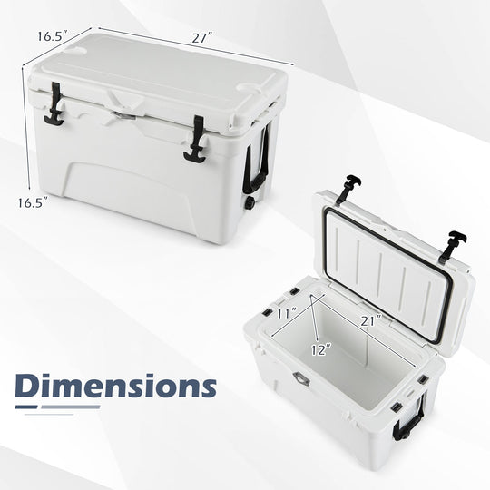 45 Quart Portable Hard Cooler Insulated Ice Chest Keeps Cool for up to 6 Days