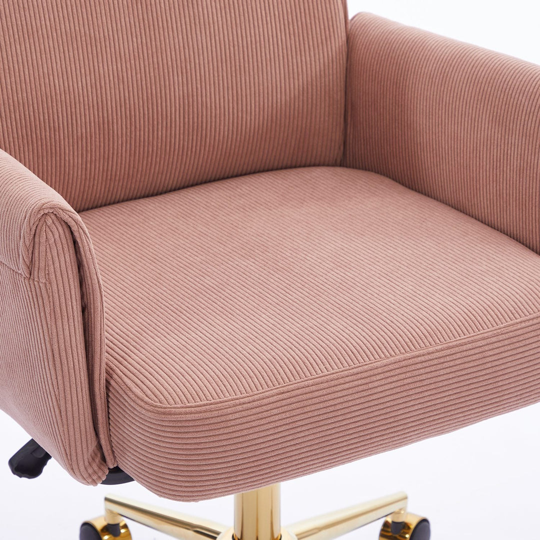 Mid-Back Velvet Office Chair with Memory Foam Cushion