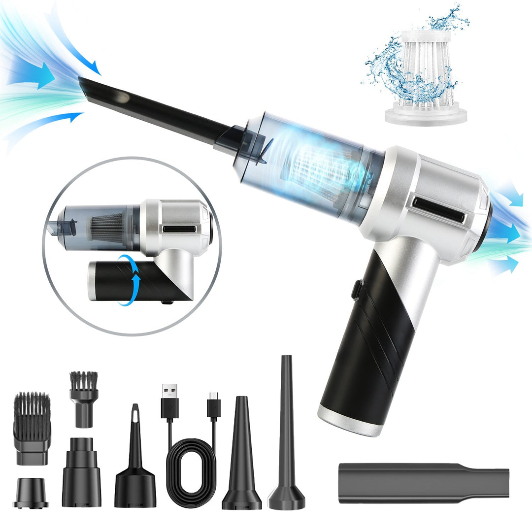 Cordless Car Vacuum Cleaner Portable Handheld Vacuum With 20000PA Suction Brushless Motor 3 Suction Levels Type-C Rechargeable Compressed Air Duster B
