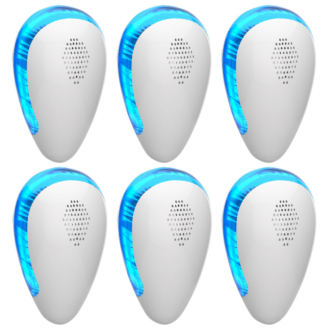6 Pack Ultrasonic Pest Repeller Indoor Plug In Bug Repellent Mosquito Spider Ant Roaches Mice Control for Bedroom Garage Warehouse Office