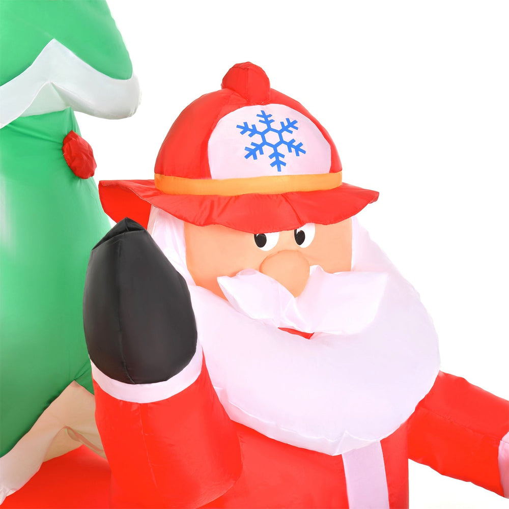 7.5FT Inflatable Santa Truck with LED Christmas Tree Decoration
