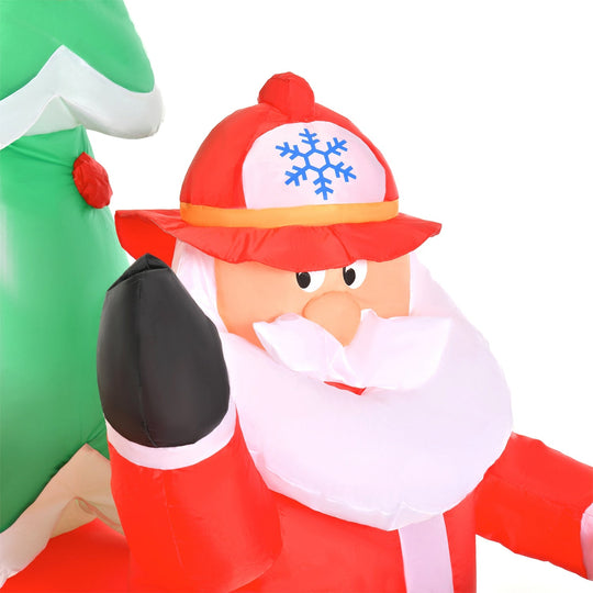 7.5FT Inflatable Santa Truck with LED Christmas Tree Decoration