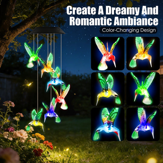 Solar Wind Chimes 3-Pack with Color Changing LED Lights