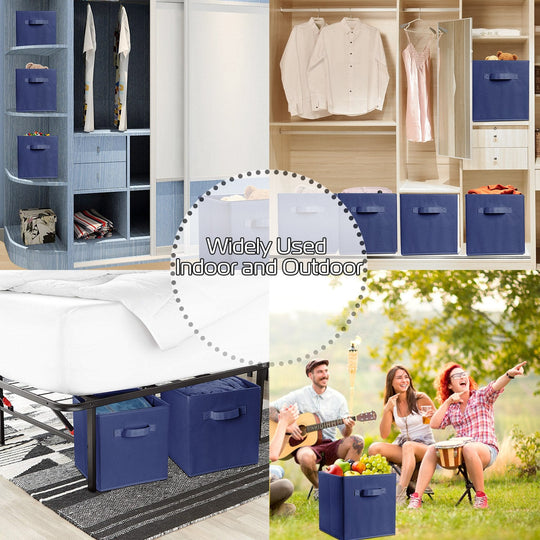 iMounTEK 4 Pack Foldable Storage Cube Bins Cloths Closet Space Organizer Basket Shelves Box for Clothes Toys Books Cabinet