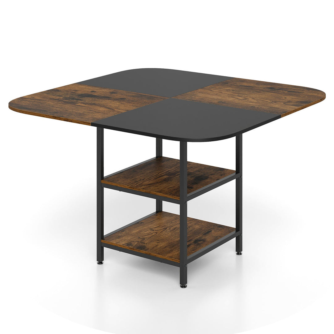 47.5 inch Modern Dining Table Square Kitchen Table with Mix-colored Tabletop