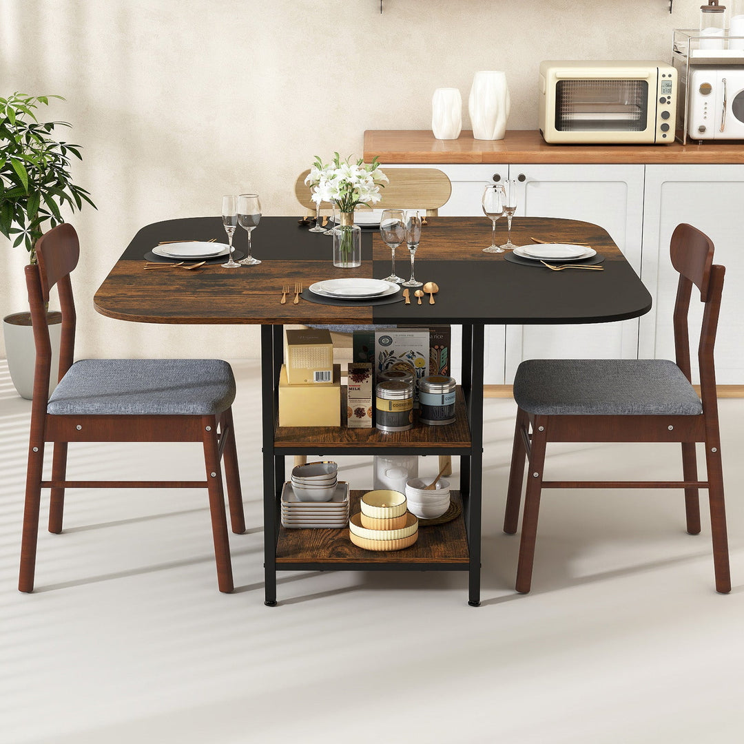 47.5 inch Modern Dining Table Square Kitchen Table with Mix-colored Tabletop