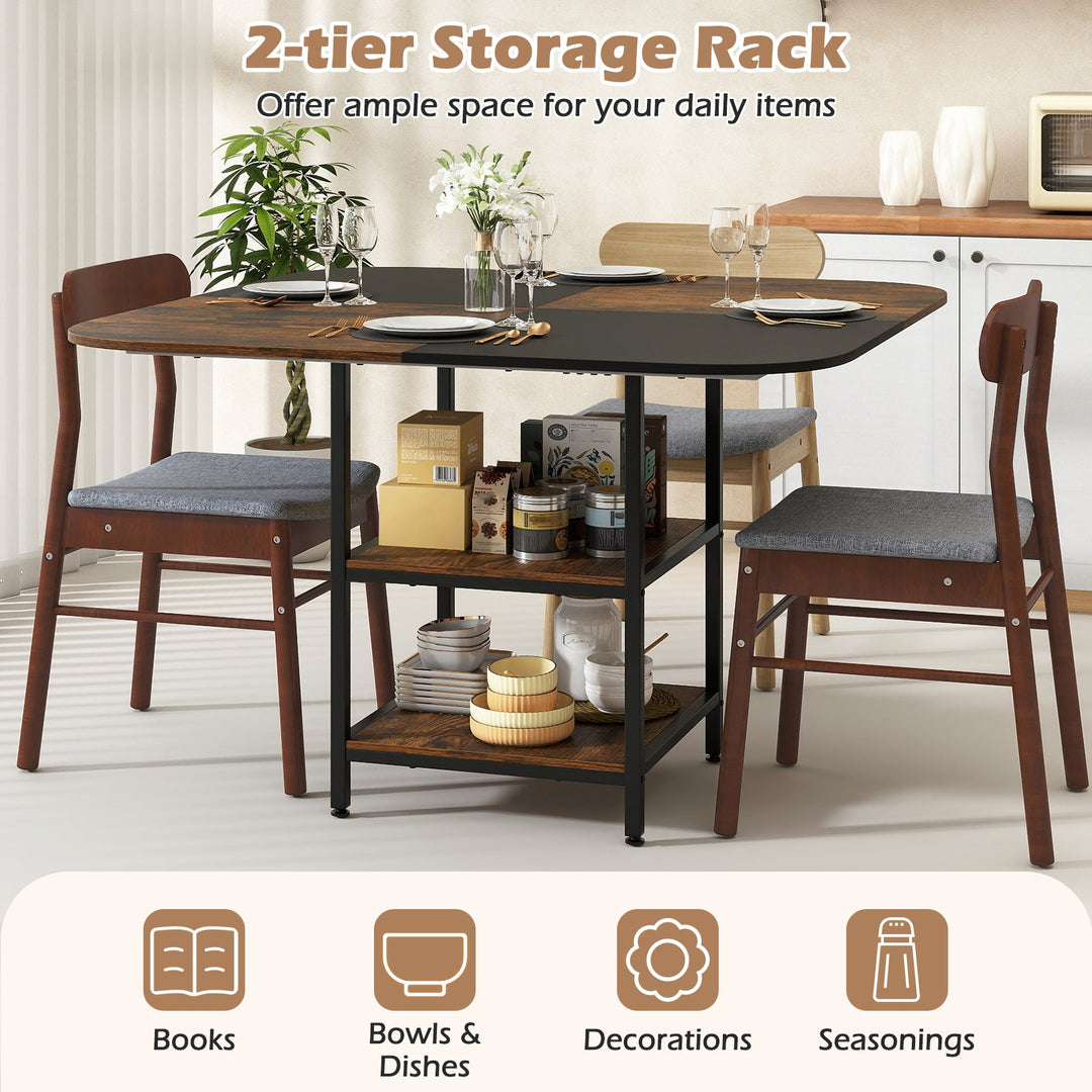 47.5 inch Modern Dining Table Square Kitchen Table with Mix-colored Tabletop