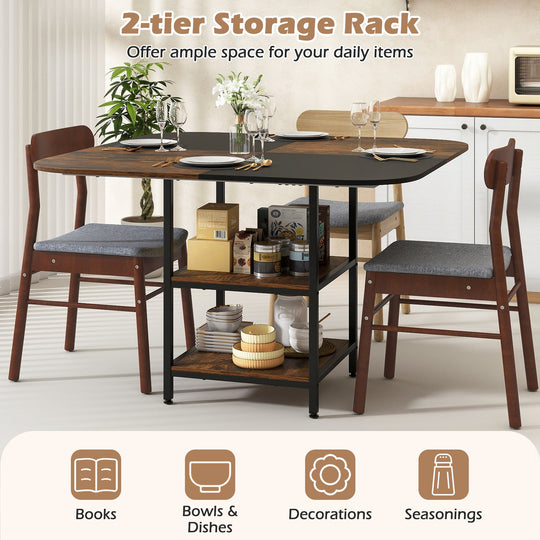 47.5 inch Modern Dining Table Square Kitchen Table with Mix-colored Tabletop