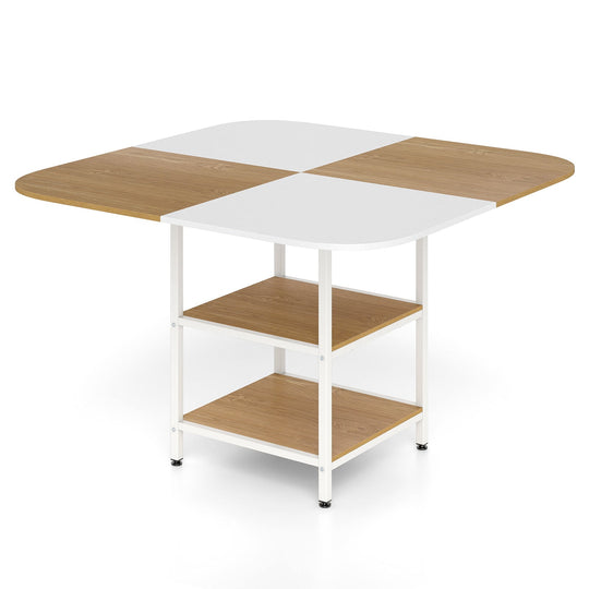 47.5 inch Modern Dining Table Square Kitchen Table with Mix-colored Tabletop