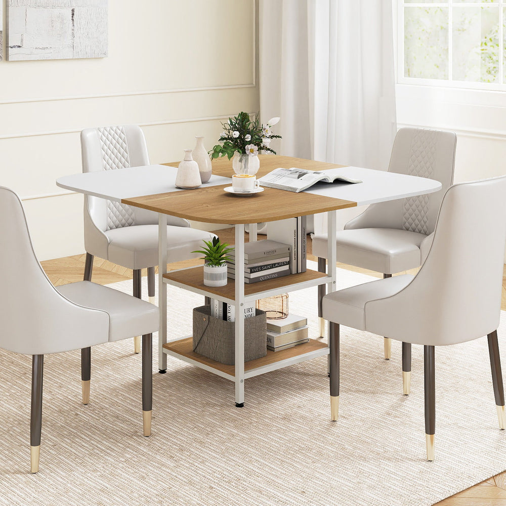 47.5 inch Modern Dining Table Square Kitchen Table with Mix-colored Tabletop