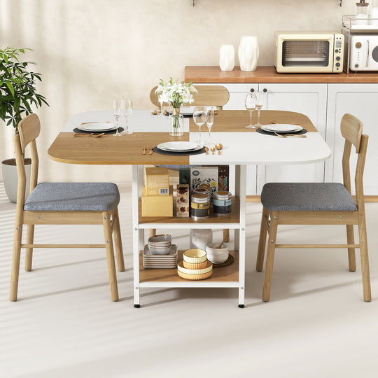 47.5 inch Modern Dining Table Square Kitchen Table with Mix-colored Tabletop