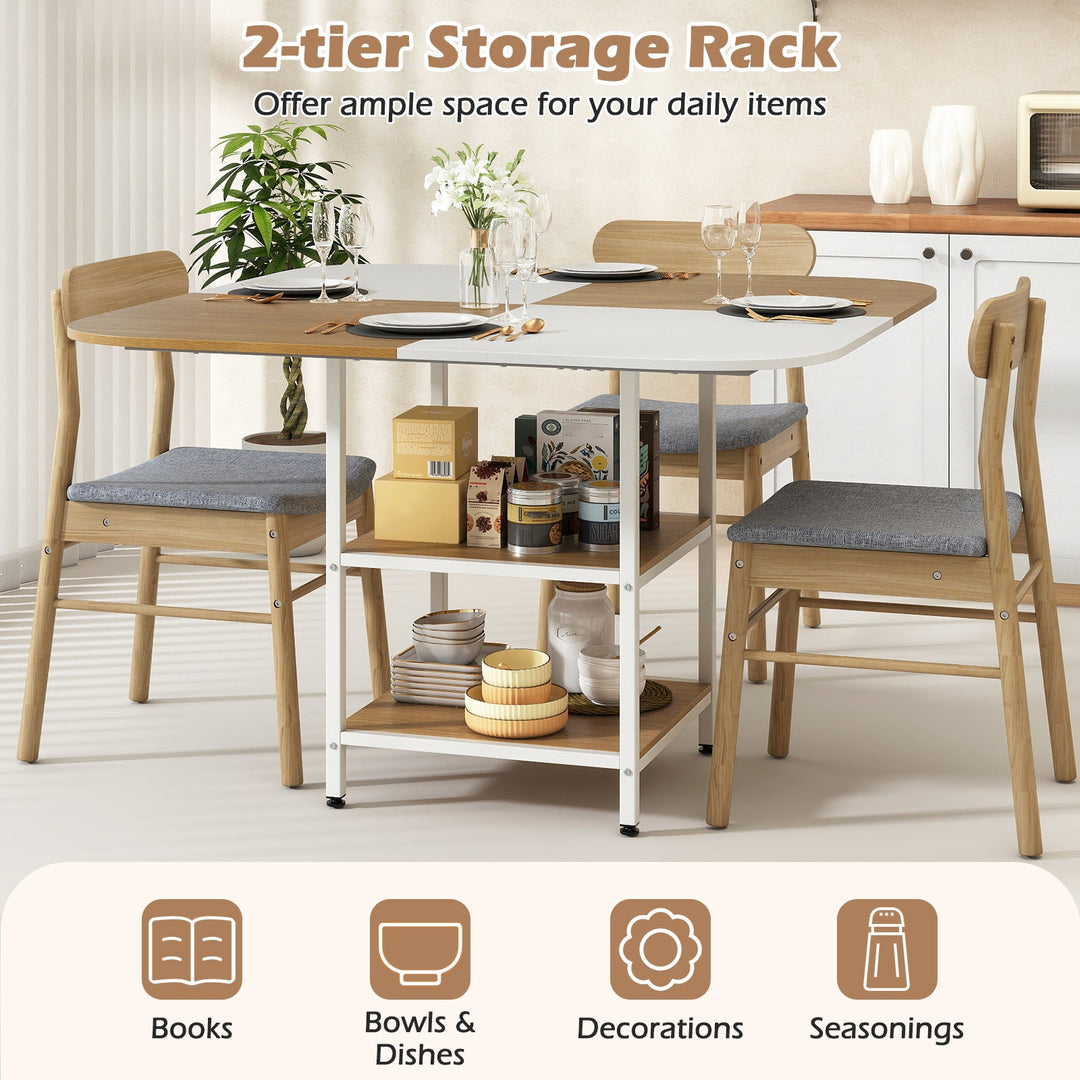 47.5 inch Modern Dining Table Square Kitchen Table with Mix-colored Tabletop