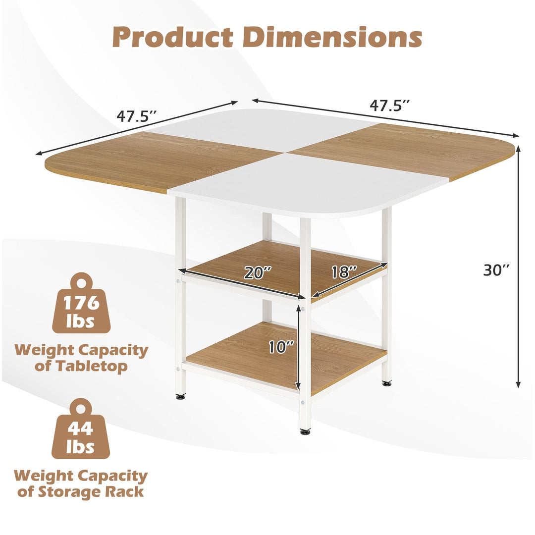 47.5 inch Modern Dining Table Square Kitchen Table with Mix-colored Tabletop
