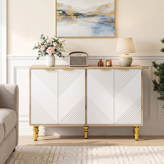 47" Sideboard Buffet Cabinet with Chevron Fluted Doors