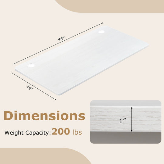 47‚Äù x 24‚Äù Universal Tabletop for Standard and Standing Desk Frame