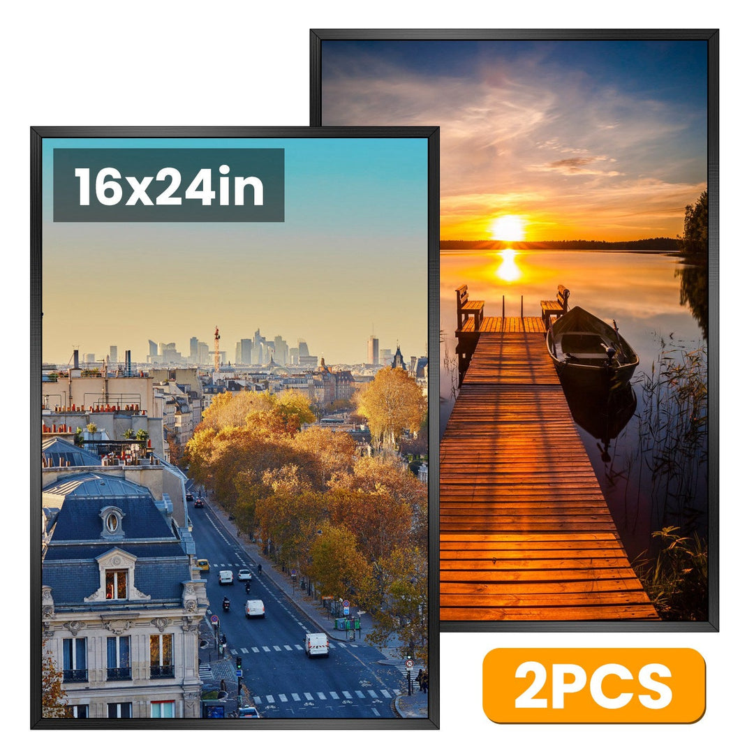 2 Packs 16x24in Picture Frames Wall Gallery Photo Frame Wall Mounted Poster Display Frame  for Horizontal Vertical Wall Mounted