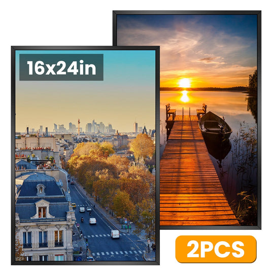 2 Packs 16x24in Picture Frames Wall Gallery Photo Frame Wall Mounted Poster Display Frame  for Horizontal Vertical Wall Mounted