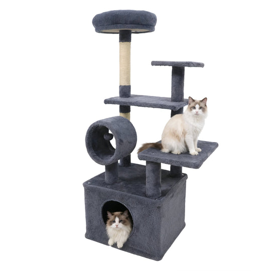 48 Inches Tall Cat Tree Multi-Level Kitten Tower with Large Condo Padded Top Perch