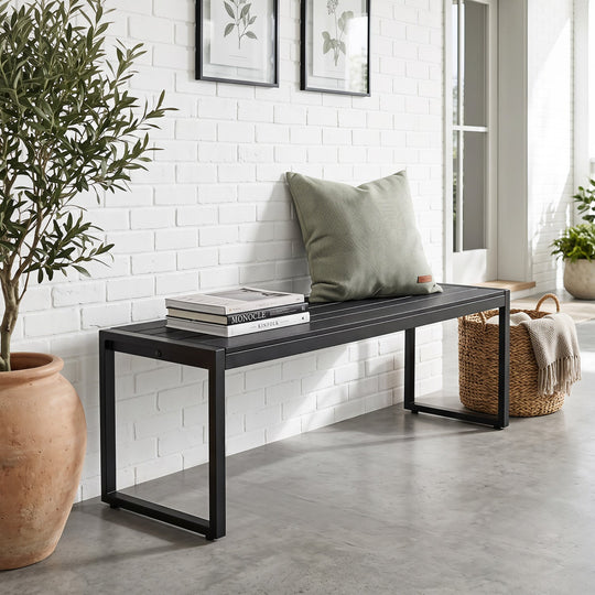 48" Outdoor Bench Set of 2 - Wood-Plastic Composite