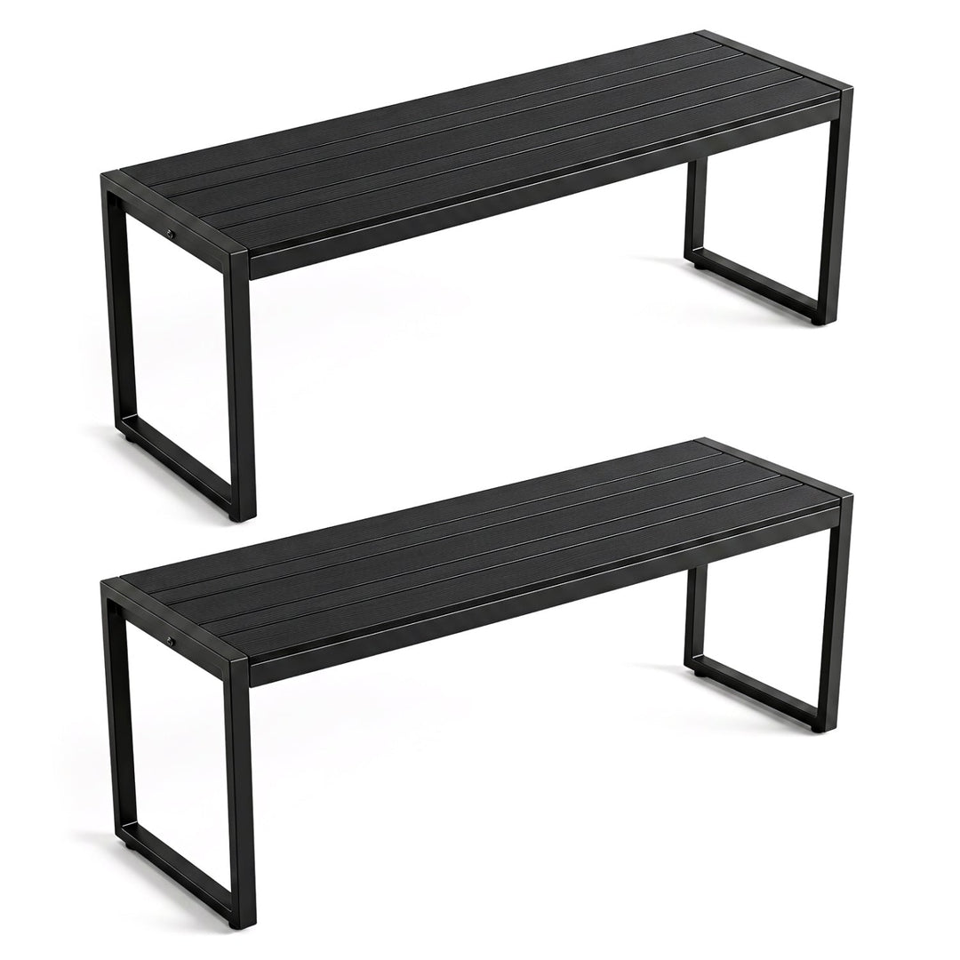 48" Outdoor Bench Set of 2 - Wood-Plastic Composite