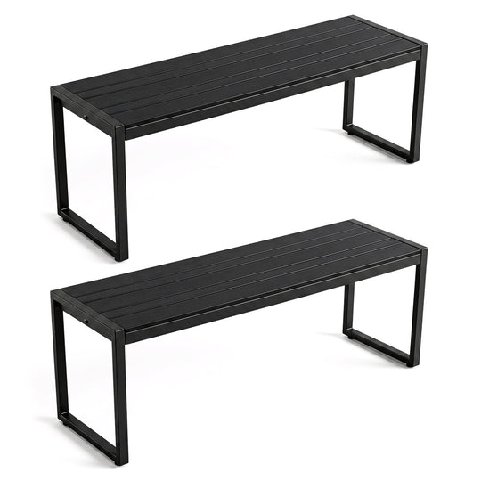 48" Outdoor Bench Set of 2 - Wood-Plastic Composite