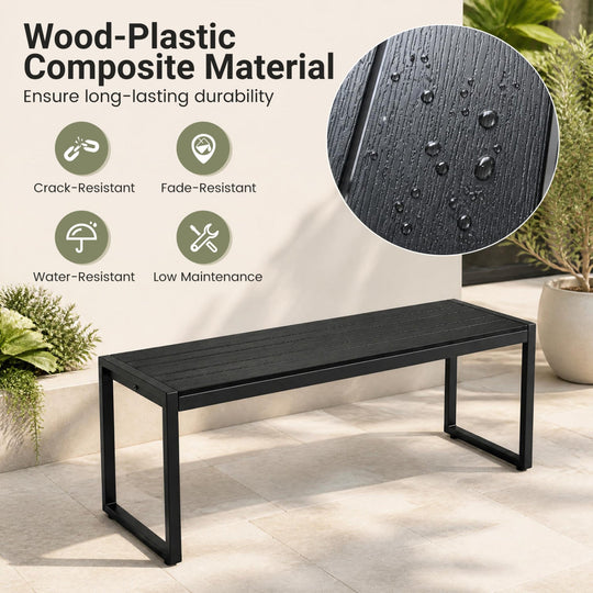 48" Outdoor Bench Set of 2 - Wood-Plastic Composite