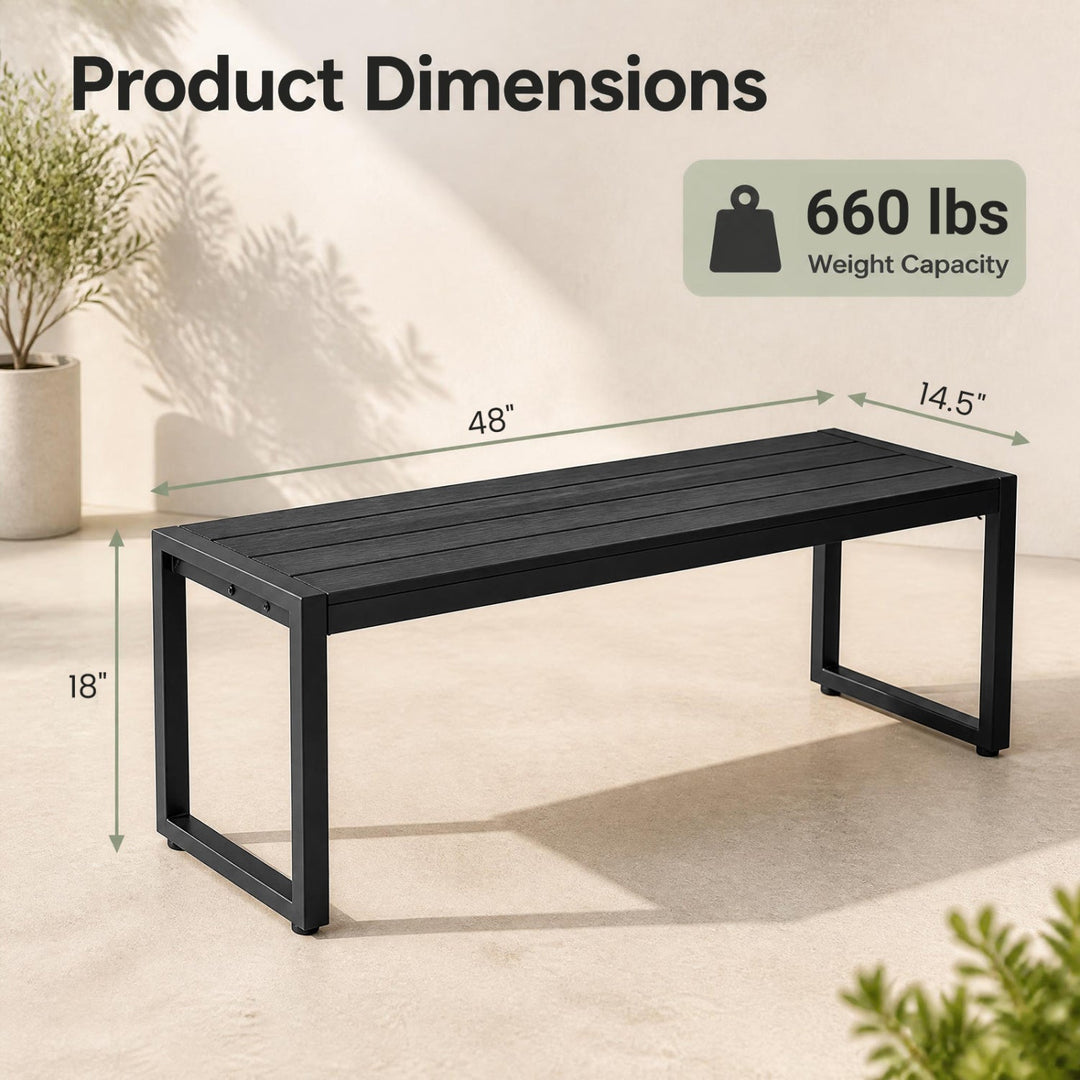 48" Outdoor Bench Set of 2 - Wood-Plastic Composite
