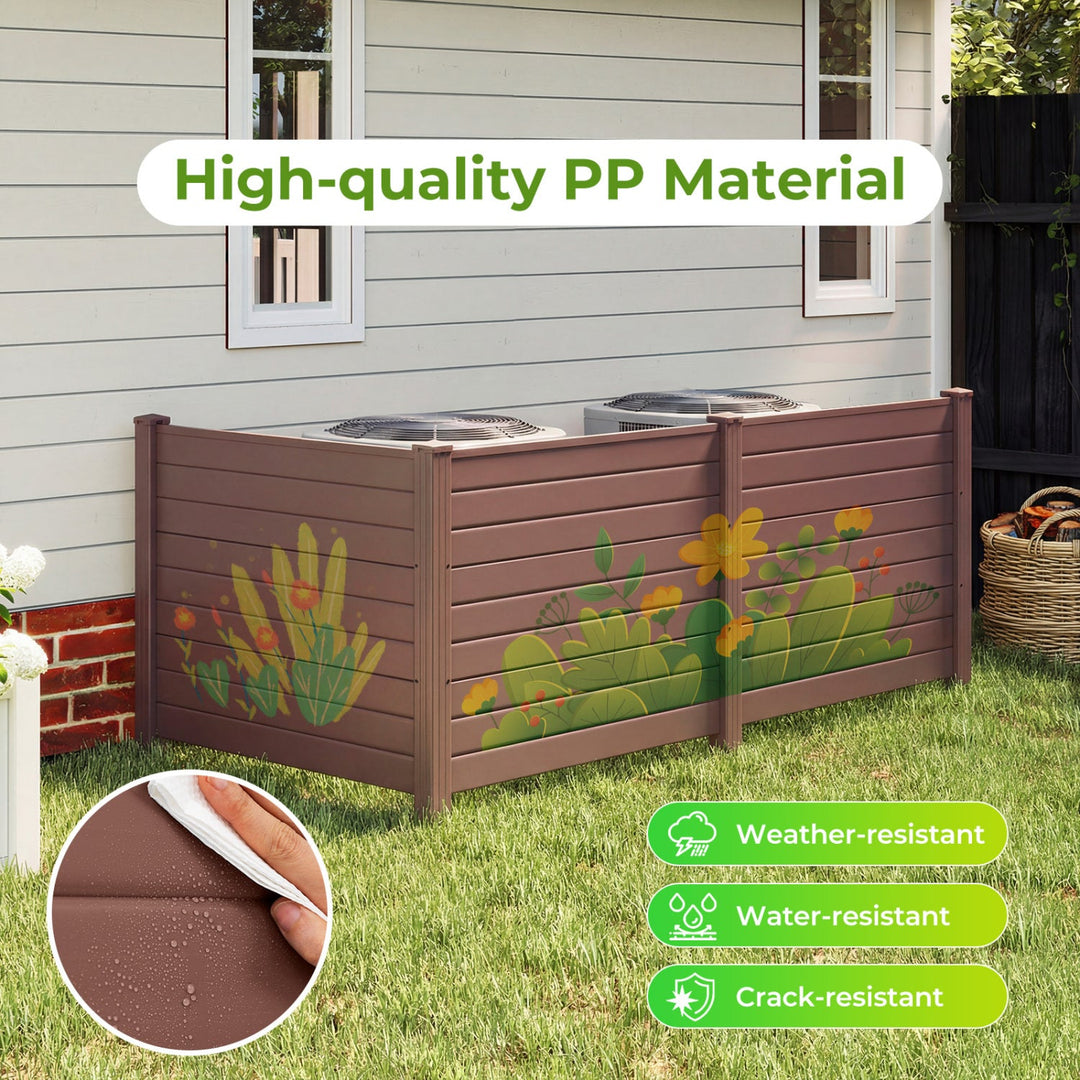 48 x 38 Inches Air Conditioner Fence 2 Panels Outdoor Privacy Fence